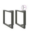 Picioare de masă în formă de T, 2 buc., antracit, 90x35x(72-73) cm, oțel - WOODBB2148