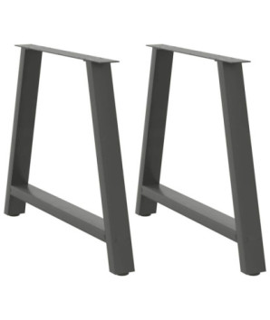 Picioare de masă în formă de A, 2 buc., antracit, 90x(72-73) cm, oțel - WOODBB2149