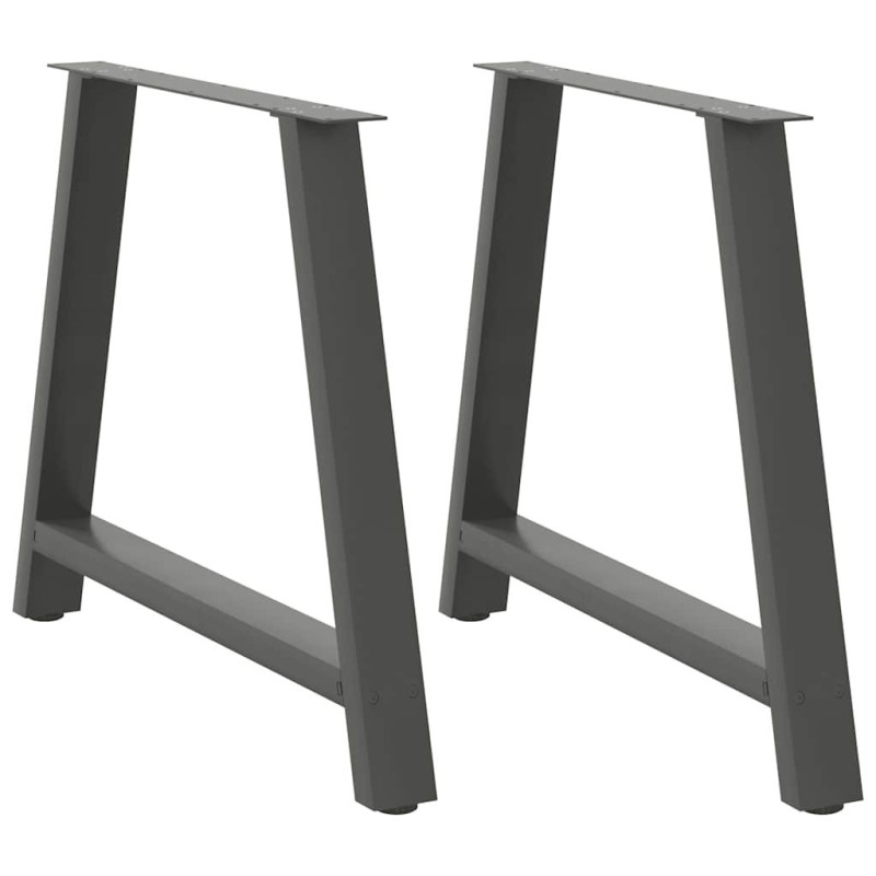 Picioare de masă în formă de A, 2 buc., antracit, 90x(72-73) cm, oțel - WOODBB2149