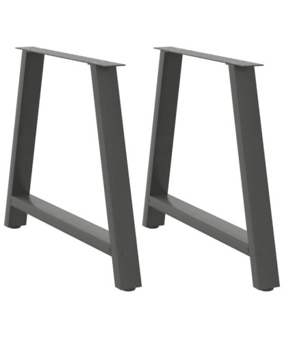 Picioare de masă în formă de A, 2 buc., antracit, 90x(72-73) cm, oțel - WOODBB2149