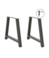 Picioare de masă în formă de A, 2 buc., antracit, 90x(72-73) cm, oțel - WOODBB2149