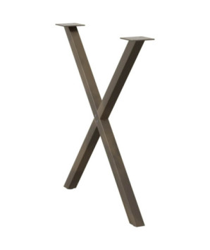 Picioare de masă în formă de X, 2 buc., oțel natural, 70x(72-73) cm - WOODBB2150