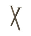 Picioare de masă în formă de X, 2 buc., oțel natural, 70x(72-73) cm - WOODBB2150