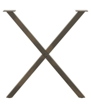Picioare de masă în formă de X, 2 buc., oțel natural, 70x(72-73) cm - WOODBB2150