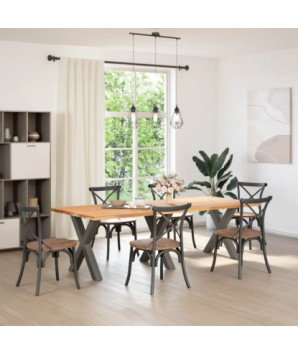 Picioare de masă în formă de X, 3 buc., antracit, 70x(72-73) cm, oțel - WOODBB2161