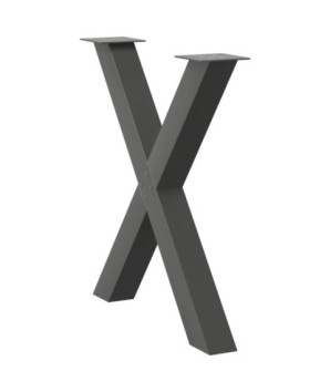 Picioare de masă în formă de X, 3 buc., antracit, 70x(72-73) cm, oțel - WOODBB2161