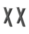 Picioare de masă în formă de X, 2 buc., antracit, 70x(72-73) cm, oțel - WOODBB2162 Picioare de masă în formă de X, 2 buc., antracit, 70x(72-73) cm, oțel - WOODBB2162