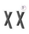 Picioare de masă în formă de X, 2 buc., antracit, 70x(72-73) cm, oțel - WOODBB2162 Picioare de masă în formă de X, 2 buc., antracit, 70x(72-73) cm, oțel - WOODBB2162