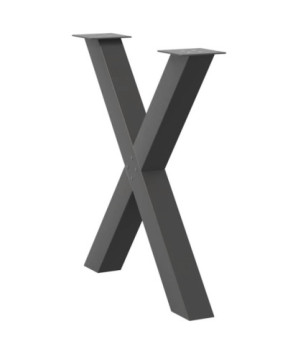 Picioare de masă în formă de X, 2 buc., antracit, 70x(72-73) cm, oțel - WOODBB2162