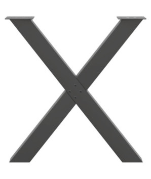 Picioare de masă în formă de X, 2 buc., antracit, 70x(72-73) cm, oțel - WOODBB2162
