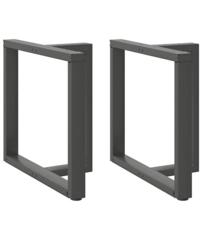 Picioare de masă în formă de T, 2 buc., antracit, 70x35x(72-73) cm, oțel - WOODBB2163