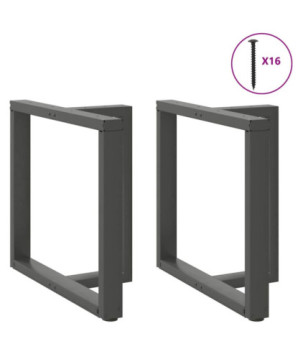 Picioare de masă în formă de T, 2 buc., antracit, 70x35x(72-73) cm, oțel - WOODBB2163