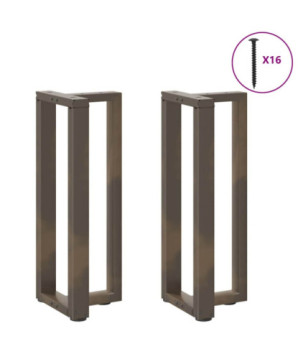 Picioare de masă consolă în formă de T, 2 buc., negru, 38x25x(72-73) cm, oțel - WOODBB2164