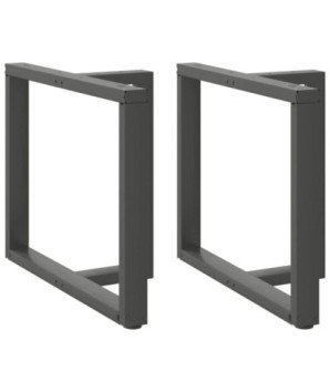 Picioare de masă în formă de T, 2 buc., antracit, 100x35x(72-73) cm, oțel - WOODBB2165