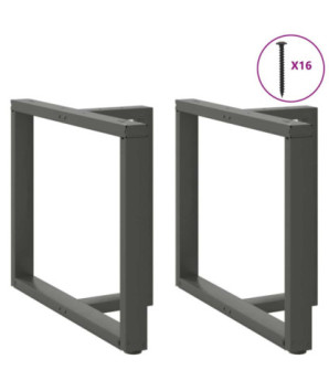 Picioare de masă în formă de T, 2 buc., antracit, 100x35x(72-73) cm, oțel - WOODBB2165
