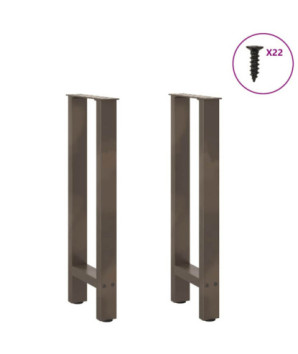 Picioare masă consolă oțel natural 2 buc 38x(72-73) cm oțel - WOODBB2166