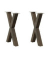 Picioare de masă în formă de X, 2 buc., oțel natural, 50x(72-73) cm - WOODBB2168