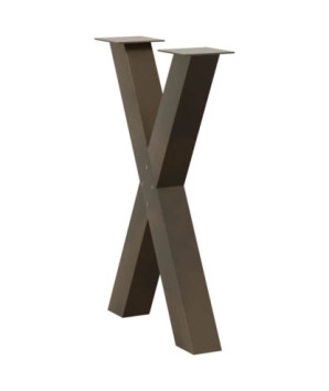 Picioare de masă în formă de X, 2 buc., oțel natural, 50x(72-73) cm - WOODBB2168