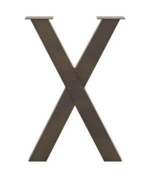 Picioare de masă în formă de X, 2 buc., oțel natural, 50x(72-73) cm - WOODBB2168