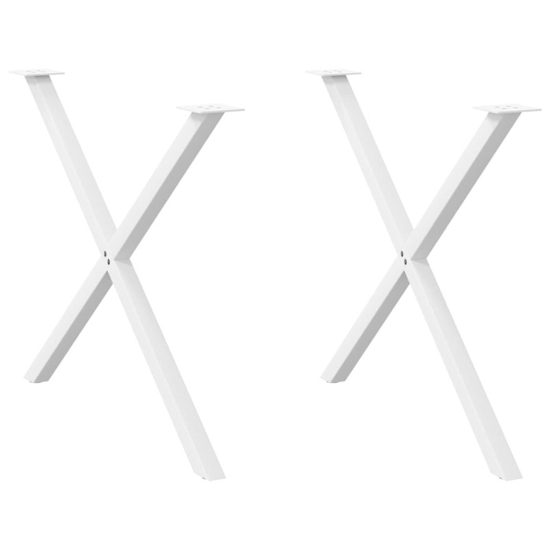 Picioare de masă în formă de X, 2 buc., alb, 90x(72-73) cm, oțel - WOODBB2169 Picioare de masă în formă de X, 2 buc., alb, 90x(72-73) cm, oțel - WOODBB2169