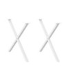 Picioare de masă în formă de X, 2 buc., alb, 90x(72-73) cm, oțel - WOODBB2169 Picioare de masă în formă de X, 2 buc., alb, 90x(72-73) cm, oțel - WOODBB2169