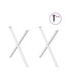 Picioare de masă în formă de X, 2 buc., alb, 90x(72-73) cm, oțel - WOODBB2169 Picioare de masă în formă de X, 2 buc., alb, 90x(72-73) cm, oțel - WOODBB2169
