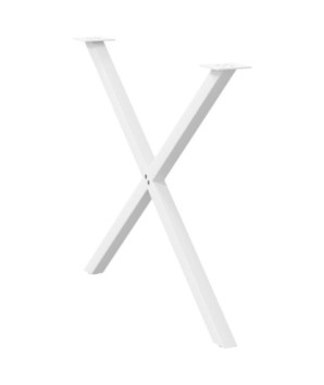 Picioare de masă în formă de X, 2 buc., alb, 90x(72-73) cm, oțel - WOODBB2169