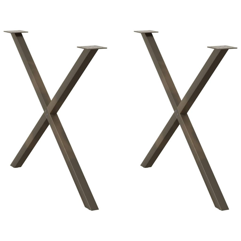 Picioare de masă în formă de X, 2 buc., oțel natural, 90x(72-73) cm - WOODBB2170 Picioare de masă în formă de X, 2 buc., oțel natural, 90x(72-73) cm - WOODBB2170