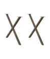 Picioare de masă în formă de X, 2 buc., oțel natural, 90x(72-73) cm - WOODBB2170 Picioare de masă în formă de X, 2 buc., oțel natural, 90x(72-73) cm - WOODBB2170