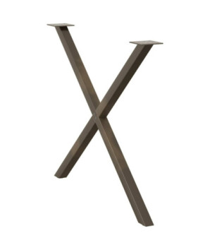Picioare de masă în formă de X, 2 buc., oțel natural, 90x(72-73) cm - WOODBB2170