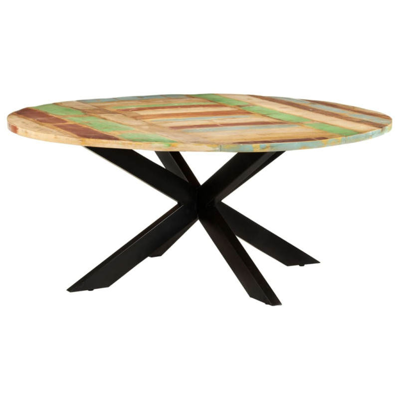 Masă de bucătărie, 175x75 cm, lemn reciclat, rotundă - WOODBB234 Masă de bucătărie, 175x75 cm, lemn reciclat, rotundă - WOODBB234