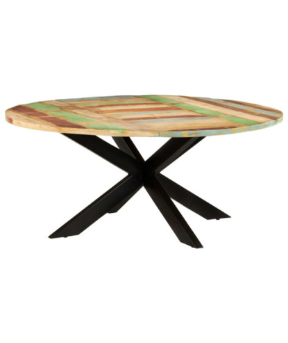 Masă de bucătărie, 175x75 cm, lemn reciclat, rotundă - WOODBB234