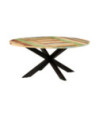 Masă de bucătărie, 175x75 cm, lemn reciclat, rotundă - WOODBB234 Masă de bucătărie, 175x75 cm, lemn reciclat, rotundă - WOODBB234