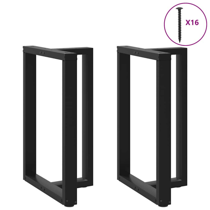 Picioare de masă de bar în formă de T, 2 buc., negru, 60x35x(90-91) cm, oțel - WOODBB2181 Picioare de masă de bar în formă de T, 2 buc., negru, 60x35x(90-91) cm, oțel - WOODBB2181