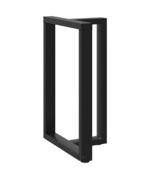 Picioare de masă de bar în formă de T, 2 buc., negru, 60x35x(90-91) cm, oțel - WOODBB2181