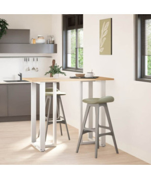 Picioare de masă de bar în formă de T, 2 buc., alb, 60x35x(110-111) cm, oțel - WOODBB2182