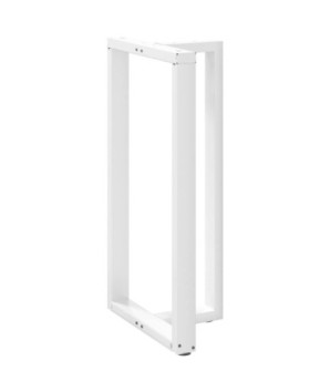 Picioare de masă de bar în formă de T, 2 buc., alb, 60x35x(110-111) cm, oțel - WOODBB2182