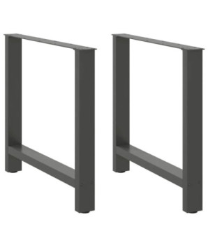 Picioare masă de sufragerie antracit, 2 buc., 70x(72-73) cm, oțel - WOODBB2183