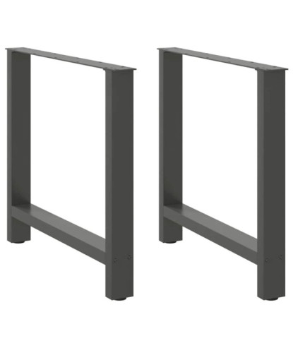 Picioare masă de sufragerie antracit, 2 buc., 70x(72-73) cm, oțel - WOODBB2183