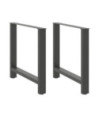 Picioare masă de sufragerie antracit, 2 buc., 70x(72-73) cm, oțel - WOODBB2183