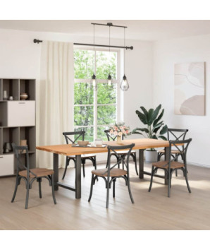 Picioare masă de sufragerie antracit, 2 buc., 70x(72-73) cm, oțel - WOODBB2183