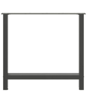 Picioare masă de sufragerie antracit, 2 buc., 70x(72-73) cm, oțel - WOODBB2183