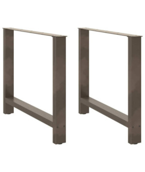 Picioare de masă din oțel natural, 2 buc., 90x(72-73) cm - WOODBB2185