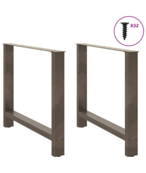 Picioare de masă din oțel natural, 2 buc., 90x(72-73) cm - WOODBB2185