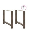 Picioare de masă din oțel natural, 2 buc., 90x(72-73) cm - WOODBB2185