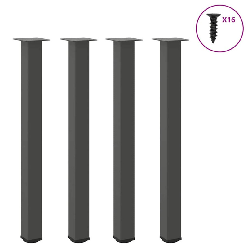 Picioare de masă de bar, antracit, 4 buc., 100-102 cm, oțel - WOODBB2186