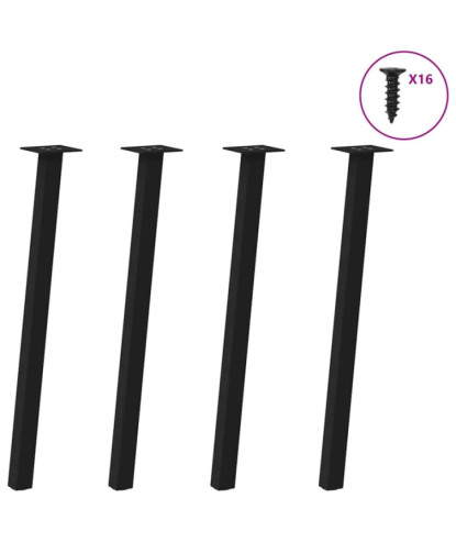 Picioare masă consolă, 4 buc., negru, 72 cm, oțel - WOODBB2188