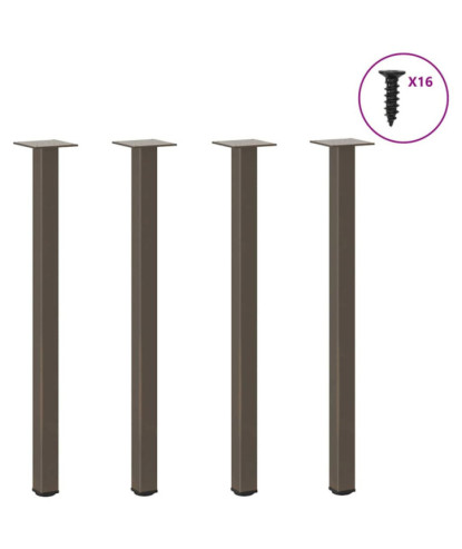 Picioare masă consolă, 4 buc., oțel natural, 72-74 cm - WOODBB2189