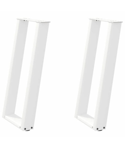 Picioare de masă consolă în formă de U, 2 buc., alb, 28x(72-73) cm, oțel - WOODBB2190