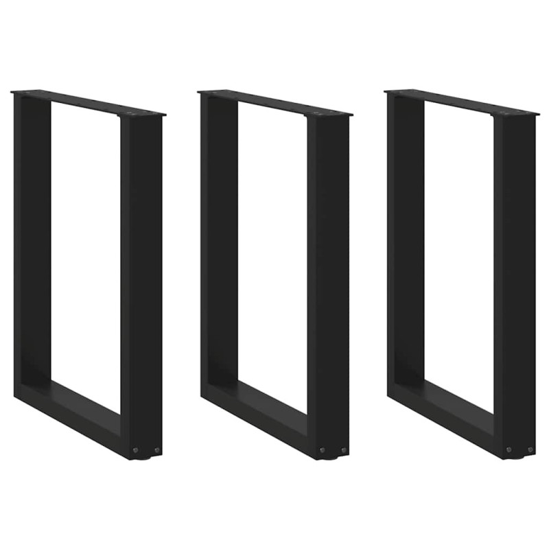 Picioare de masă în formă de U, 3 buc., negru, 70x(72-73) cm, oțel - WOODBB2202 Picioare de masă în formă de U, 3 buc., negru, 70x(72-73) cm, oțel - WOODBB2202